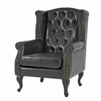 Chesterfield Sessel Ohrensessel ~ schwarz