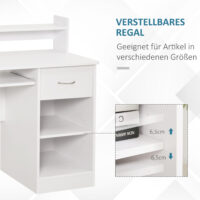 Computertisch Bürotisch mit Schublade 104x48x95.5cm