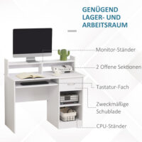 Computertisch Bürotisch mit Schublade 104x48x95.5cm