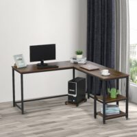 Computertisch L-förmiger Eckschreibtisch mit PC Halter 150x150x76cm