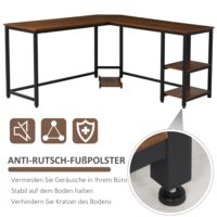 Computertisch L-förmiger Eckschreibtisch mit PC Halter 150x150x76cm
