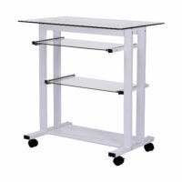 Computertisch Schreibtisch Bürotisch Hartglas und Auszügen