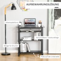 Computertisch Schreibtisch Bürotisch Hartglas und Auszügen