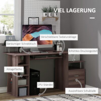 Computertisch Schreibtisch Bürotisch mit Druckerständer