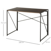 Computertisch Schreibtisch Industrie-Design Stahl Braun 100x50x72.5cm