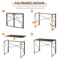 Computertisch Schreibtisch Industrie-Design Stahl Braun 100x50x72.5cm