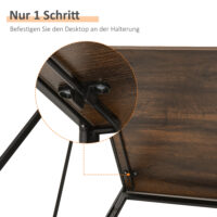 Computertisch Schreibtisch Industrie-Design Stahl Braun 100x50x72.5cm