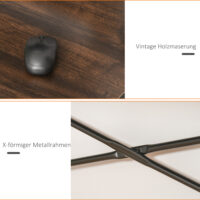 Computertisch Schreibtisch Industrie-Design Stahl Braun 100x50x72.5cm