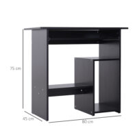 Computertisch Schreibtisch PC-Tisch Schwarz 80x45x75cm