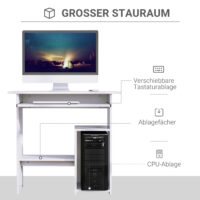 Computertisch Schreibtisch PC-Tisch Schwarz 80x45x75cm