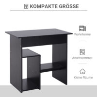 Computertisch Schreibtisch PC-Tisch Schwarz 80x45x75cm