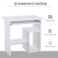 Computertisch Schreibtisch PC-Tisch Schwarz 80x45x75cm