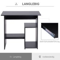 Computertisch Schreibtisch PC-Tisch Schwarz 80x45x75cm