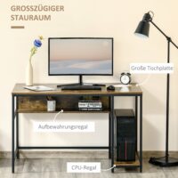 Computertisch Schreibtisch mit Ablagen 120x60x75cm