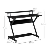 Computertisch Schreibtisch mit Monitorerhöhung 100x60x85.5cm