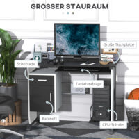 Computertisch Schreibtisch mit Schubladen 100x52x75cm