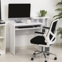 Computertisch Schreibtisch mit Tastaturablage und Regal 100x40x86.6cm