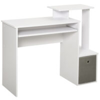 Computertisch Schreibtisch mit Tastaturablage und Regal 100x40x86.6cm