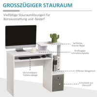Computertisch Schreibtisch mit Tastaturablage und Regal 100x40x86.6cm