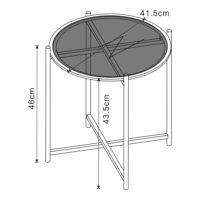 Beistelltisch mit Glasplatte Schwarz