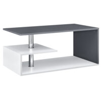 Couchtisch Harleem 90x50 cm mit Ablage Weiss/Grau