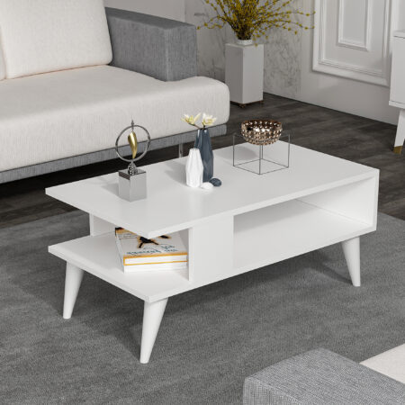 Couchtisch Lycksele 40x90x45cm Weiss