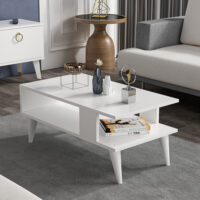 Couchtisch Lycksele 40x90x45cm Weiss