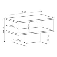Couchtisch Mjölby 36.4x80x45cm Weiss/Walnuss