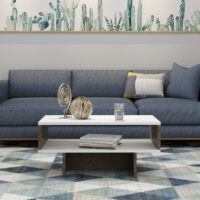 Couchtisch Mjölby 36.4x80x45cm Weiss/Walnuss