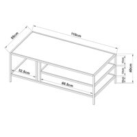 Couchtisch Kumlinge 40x110x55cm Schwarz