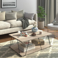 Couchtisch Saltdal 91x62x30cm Eiche/Schwarz