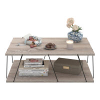 Couchtisch Saltdal 91x62x30cm Eiche/Schwarz