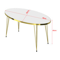 Couchtisch Skævinge 43x90x50cm Weiss Gold