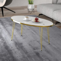 Couchtisch Skævinge 43x90x50cm Weiss Gold