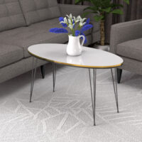 Couchtisch Hirtshals 41x90x50cm Weiss Gold