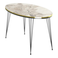 Couchtisch Hirtshals 41x90x50cm Marmorweiss Gold