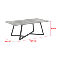Couchtisch Mosta 120 x 60 x 45 cm Betonoptik