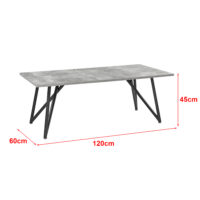Couchtisch Säter 120 x 60 x 45 cm Betonoptik