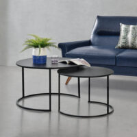 Couchtischset Korenica 2er-Set Rund Schwarz