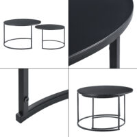 Couchtischset Korenica 2er-Set max. 20-20kg Rund Schwarz