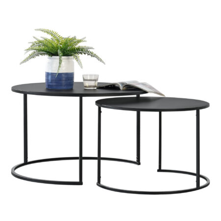 Couchtischset Korenica 2er-Set Rund Schwarz