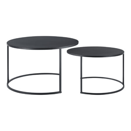 Couchtischset Korenica 2er-Set Rund Schwarz