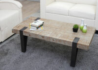 Couchtisch HWC Sofatisch ~ Tanne Holz 40x120x60cm