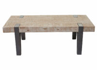 Couchtisch HWC Sofatisch ~ Tanne Holz 40x120x60cm