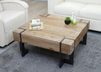 Couchtisch HWC Sofatisch ~ Tanne Holz 40x90x90cm