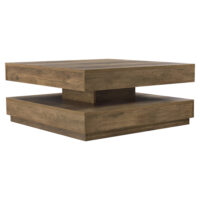 Couchtisch Florenz 76x76x38 cm Drehbar mit Ablage Holzfarben