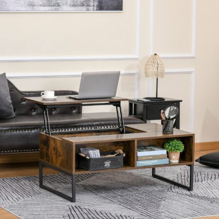 Couchtisch Rustik mit Lift Hubtisch 100x60x40 cm