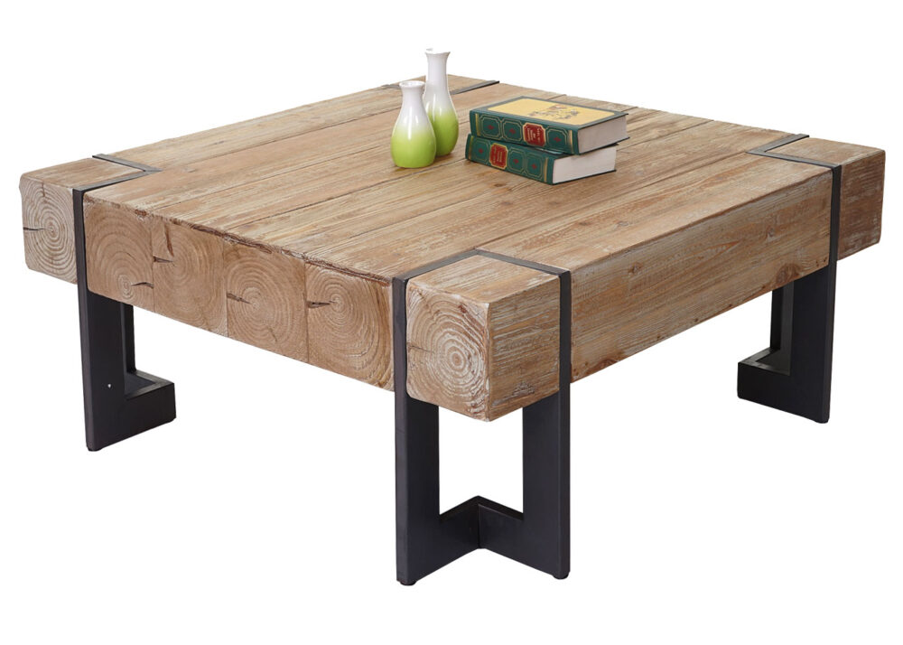 Couchtisch Tanne Holz rustikal massiv naturfarben 70x70cm