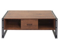 Couchtisch Wohnzimmertisch 45x110x60cm Metall Wildeiche-Optik