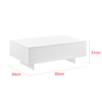 Couchtisch Vänersborg 85x55x31 cm Weiss Hochglanz